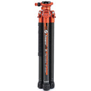 Fotopro X-Aircross 3 Carbon&nbsp;Lite Fiber Travel Tripod with FPH-32Q Ball Head (Flame Orange)