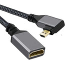 DigitalFoto Solution Limited 4K Left-Angle Micro-HDMI Male to HDMI Female Cable (7.8")