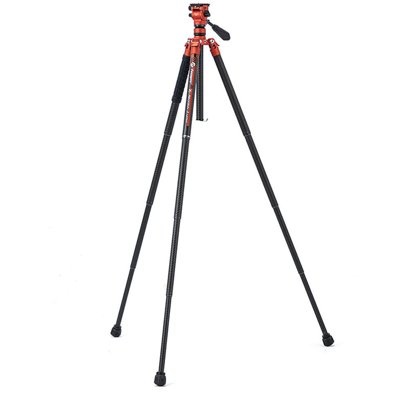 Fotopro X-Aircross 3 Video Carbon Fiber Tripod (Flame Orange)