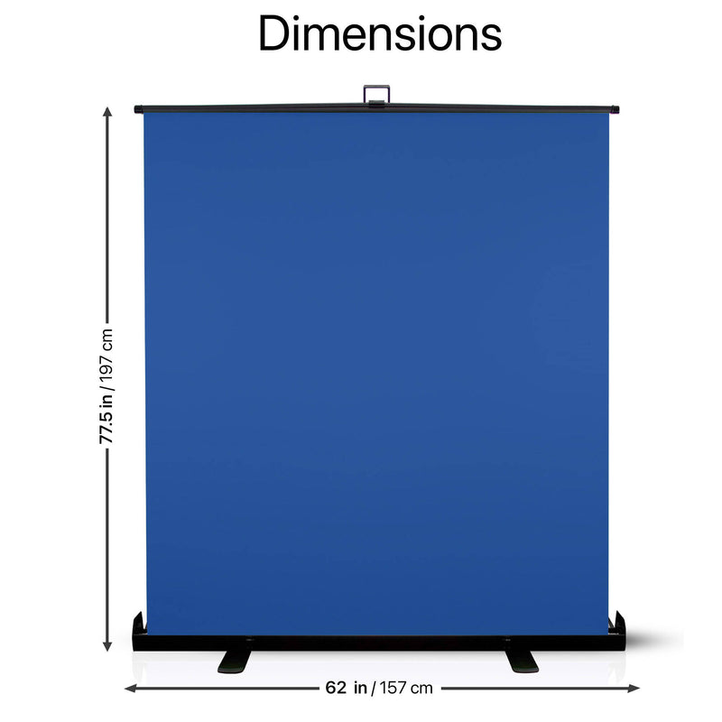 KHOMO GEAR Extra-Large Pull-Up Backdrop Screen (Chroma Blue, 62 x 77")