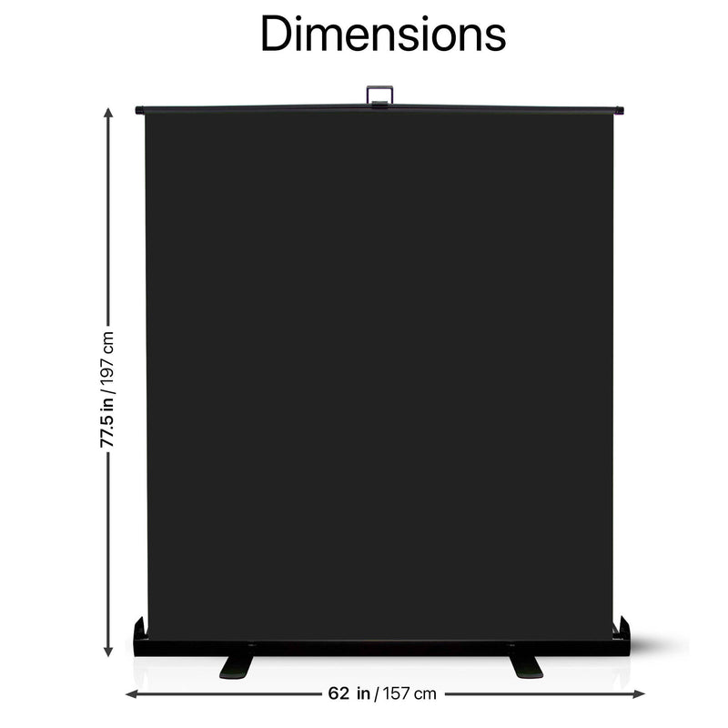 KHOMO GEAR Extra-Large Pull-Up Backdrop Screen (Black, 62 x 77")