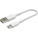 Belkin BoostCharge Braided USB-C to USB-A Cable (6.6', White)