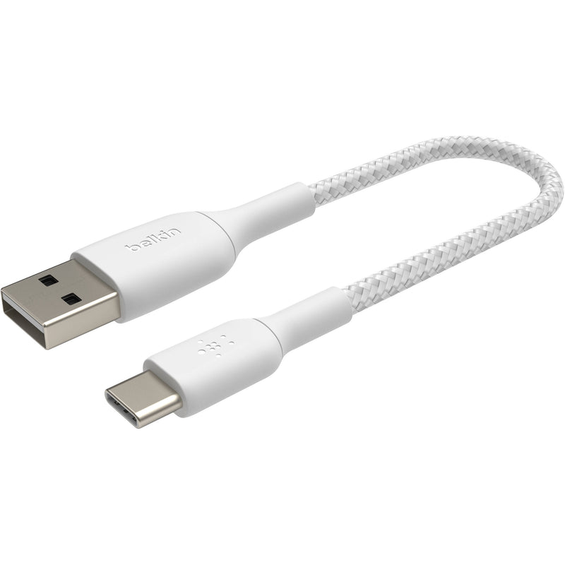 Belkin BoostCharge Braided USB-C to USB-A Cable (6.6', White)