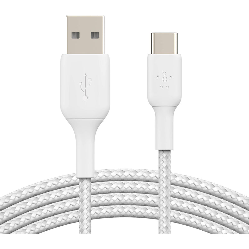 Belkin BoostCharge Braided USB-C to USB-A Cable (6.6', White)