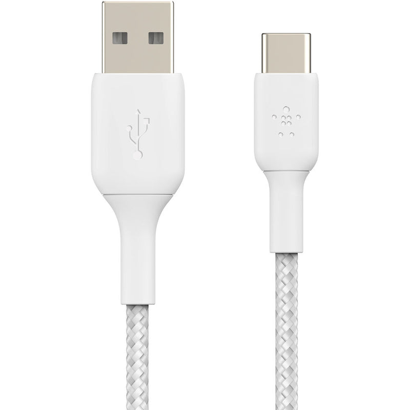 Belkin BoostCharge Braided USB-C to USB-A Cable (6.6', White)