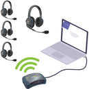 Eartec HUB with Global Connect 4-Person Full-Duplex Wireless Intercom over IP with 4 Dual-Ear UltraLITE Headsets (1.9 GHz)