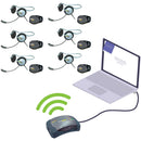 Eartec HUB with Global Connect 6-Person Full-Duplex Wireless Intercom over IP with 6 Monarch Headsets (1.9 GHz)