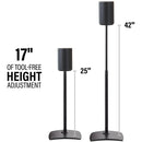 SANUS Height-Adjustable Floor Stand for Sonos Era 100 Speaker (Black, Single)