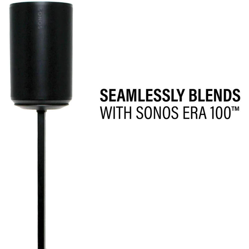 SANUS Height-Adjustable Floor Stand for Sonos Era 100 Speaker (Black, Single)