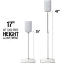 SANUS Height-Adjustable Floor Stand for Sonos Era 100 Speaker (White, Pair)