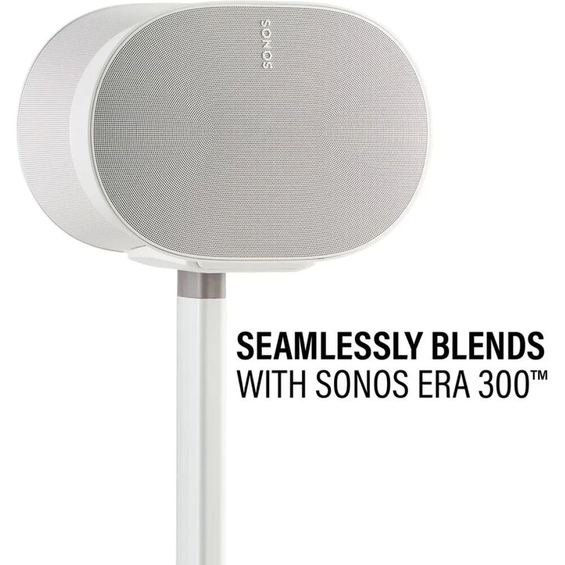 SANUS Fixed-Height Floor Stand for Sonos Era 300 Speakers (White, Pair)