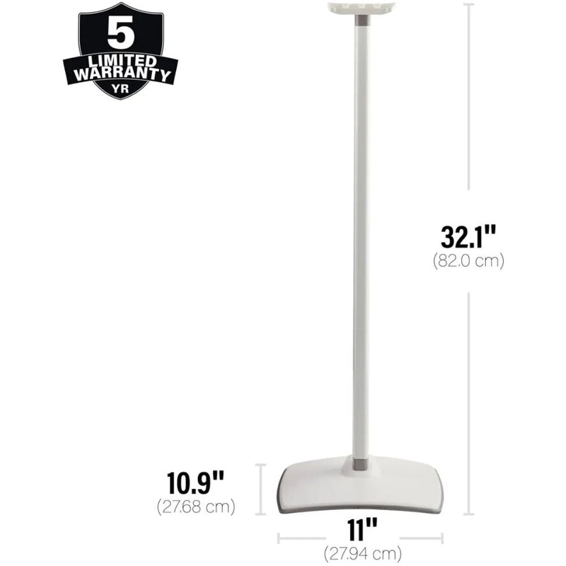 SANUS Fixed-Height Floor Stand for Sonos Era 300 Speakers (White, Pair)