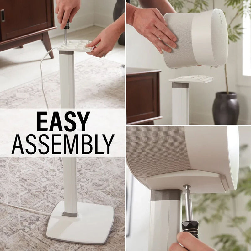 SANUS Height-Adjustable Floor Stand for Sonos Era 300 Speakers (White, Pair)