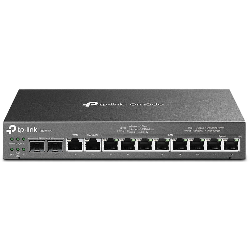 TP-Link Omada ER7212PC 3-in-1 12-Port PoE+ Compliant Gigabit VPN Router