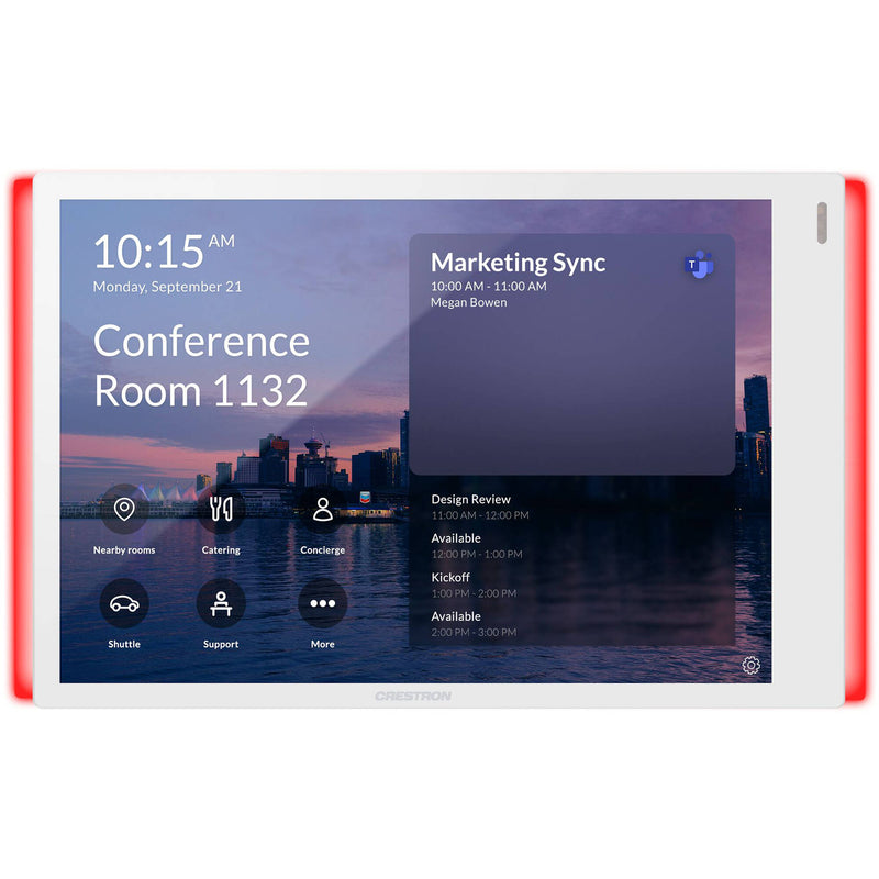 Crestron 7" Room Scheduling Touchscreen with Light Bar for Microsoft Teams Panels (White)