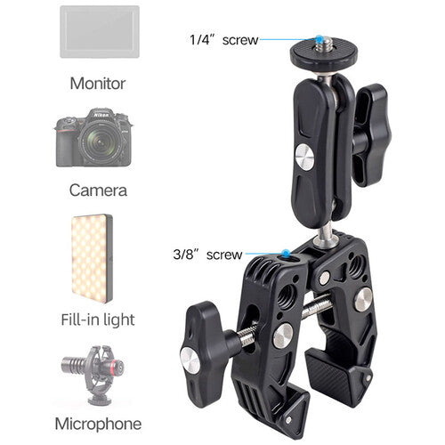 DigitalFoto Solution Limited Crab-Style Clamp with Dual Ball Head Mount