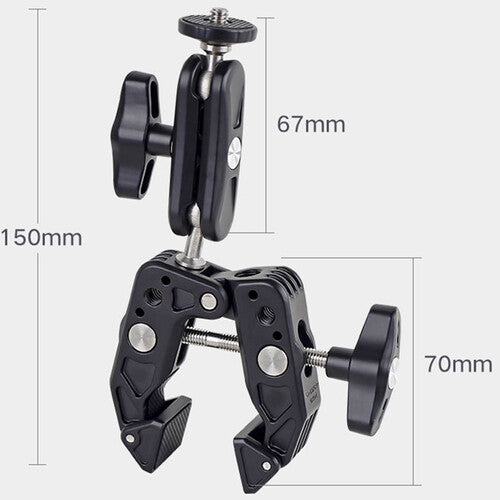 DigitalFoto Solution Limited Crab-Style Clamp with Dual Ball Head Mount