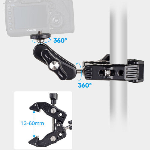 DigitalFoto Solution Limited Crab-Style Clamp with Dual Ball Head Mount