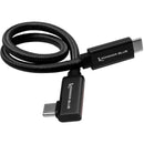 Kondor Blue Right-Angle USB-C 3.1 Gen 2 Cable (12", Raven Black)