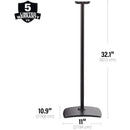 SANUS Fixed-Height Floor Stand for Sonos Era 300 Speakers (Black, Pair)