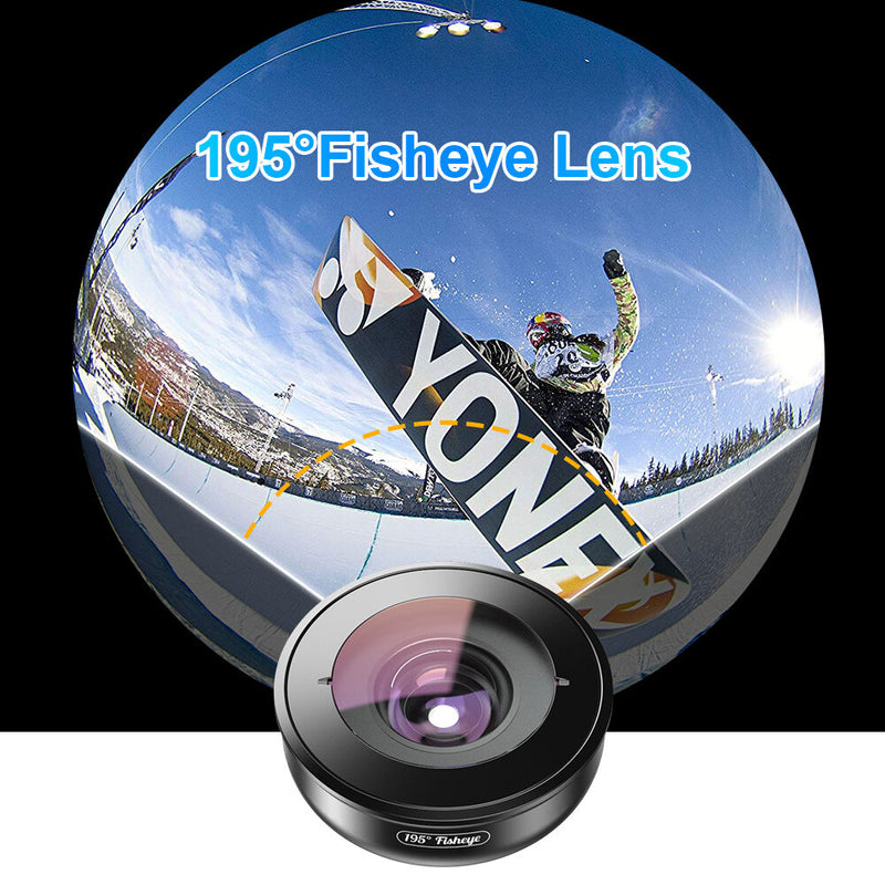 Apexel 195&deg; Fisheye Lens