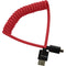 Kondor Blue Coiled Micro-HDMI to HDMI (12 to 24", Cardinal Red)