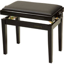 Dexibell Height Adjustable Wooden Bench (Black Polished, Black Velvet Seat)