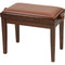 Dexibell Height Adjustable Wooden Bench (Walnut Polished, Brown Velvet Seat)