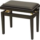 Dexibell Height Adjustable Wooden Bench (Black Matte, Black Velvet Seat)