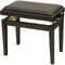 Dexibell Height Adjustable Wooden Bench (Black Matte, Black Velvet Seat)