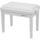 Dexibell Height Adjustable Wooden Bench (White Matte, White Velvet Seat)