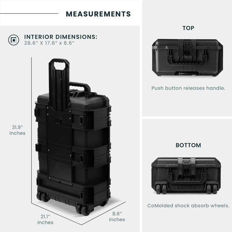 Seahorse 1233 Waterproof Protective Crate with Standard Latches (Black, Foam Interior)