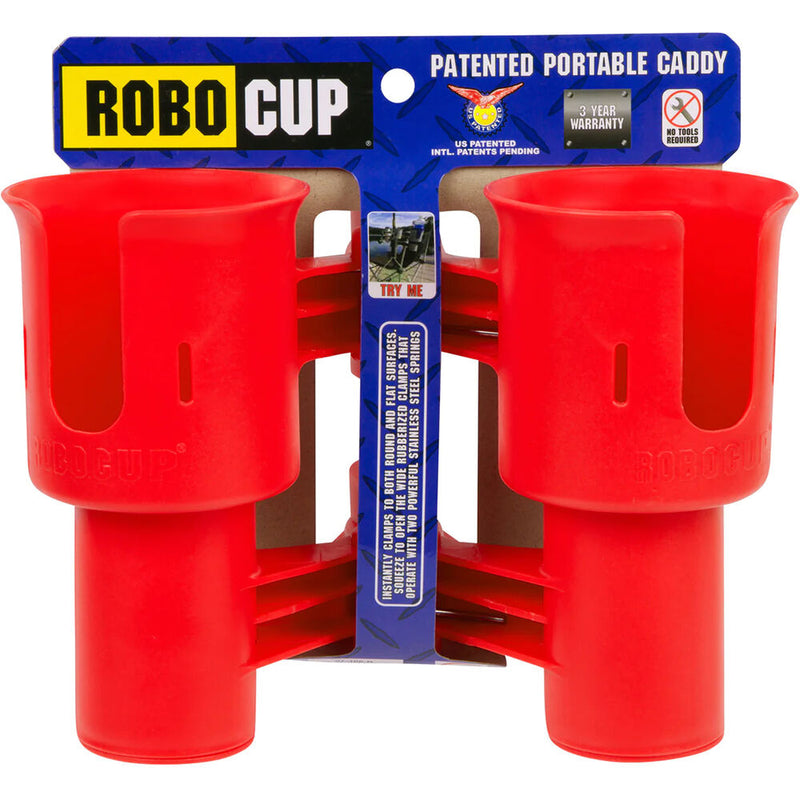 RoboCup Clamp-On Dual-Cup & Drink Holder (Red)