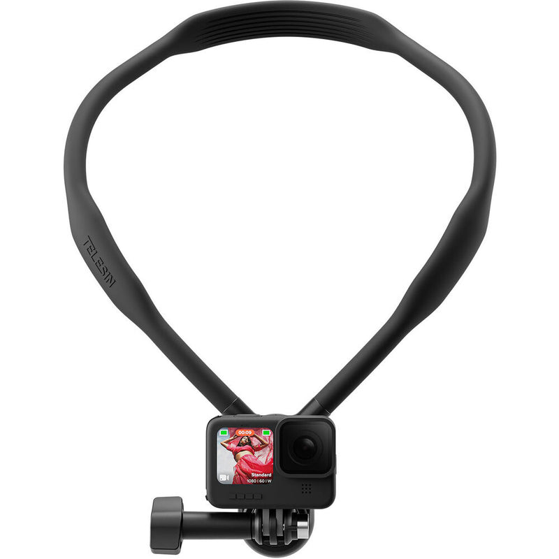 TELESIN Neck Holder Mount for Action Cameras & Smartphones (Black)