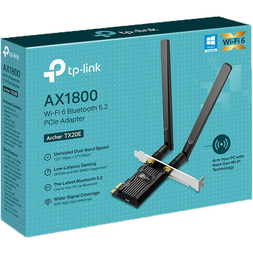 TP-Link Archer TX20E AX1800 Wi-Fi 6 & Bluetooth 5.2 PCIe Adapter