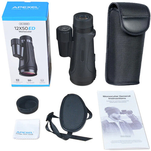 Apexel 12x50 ED Wide Field Monocular