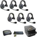 Eartec EVADE EVX6S-CM Dual-Channel Light-Industrial Full-Duplex Wireless Intercom System with 6 Single-Ear Headsets (2.4 GHz)