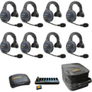 Eartec EVADE EVX8S-CM Dual-Channel Light-Industrial Full-Duplex Wireless Intercom System with 8 Single-Ear Headsets (2.4 GHz)