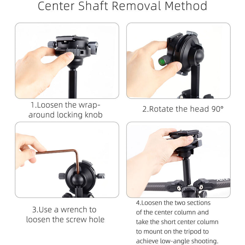 XILETU X255SC Carbon Fiber Tripod with Low-Profile Arca-Type Head
