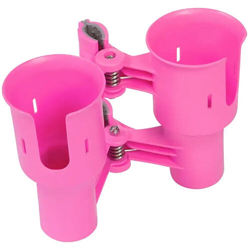 RoboCup Clamp-On Dual-Cup & Drink Holder (Hot Pink)