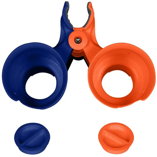 RoboCup Clamp-On Dual-Cup & Drink Holder (Navy & Orange)