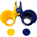 RoboCup Clamp-On Dual-Cup & Drink Holder (Yellow & Navy)