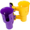 RoboCup Clamp-On Dual-Cup & Drink Holder (Yellow & Purple)