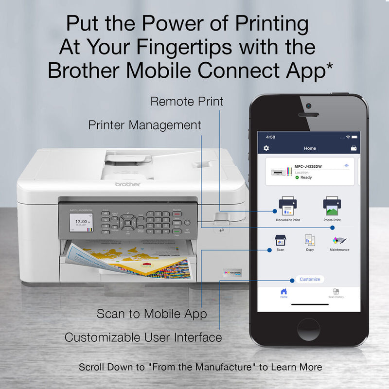 Brother MFC-J4335DW INKvestment Tank All-in-One Color Inkjet Printer
