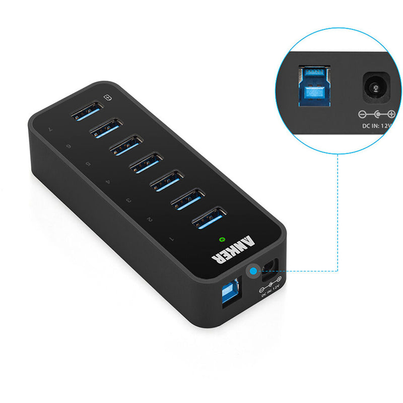 ANKER 7-Port USB-A 3.0 Hub with Charging