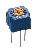 NIDEC COMPONENTS CT-6ER102 Trimmer, Single Turn, RuO2 Cermet, Top Adjust, 1 kohm, Through Hole, 1 Turns