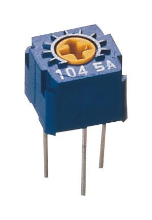 NIDEC COMPONENTS CT-6ER102 Trimmer, Single Turn, RuO2 Cermet, Top Adjust, 1 kohm, Through Hole, 1 Turns