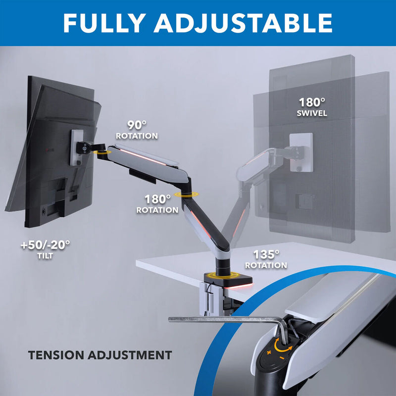 Mount-It! Heavy-Duty Single Monitor Arm for Ultrawide Screens up to 49"