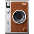FUJIFILM instax mini EVO Hybrid Instant Camera with Film Variety Pack (Brown, 20 Exposures)