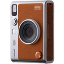 FUJIFILM instax mini EVO Hybrid Instant Camera with Film Variety Pack (Brown, 20 Exposures)